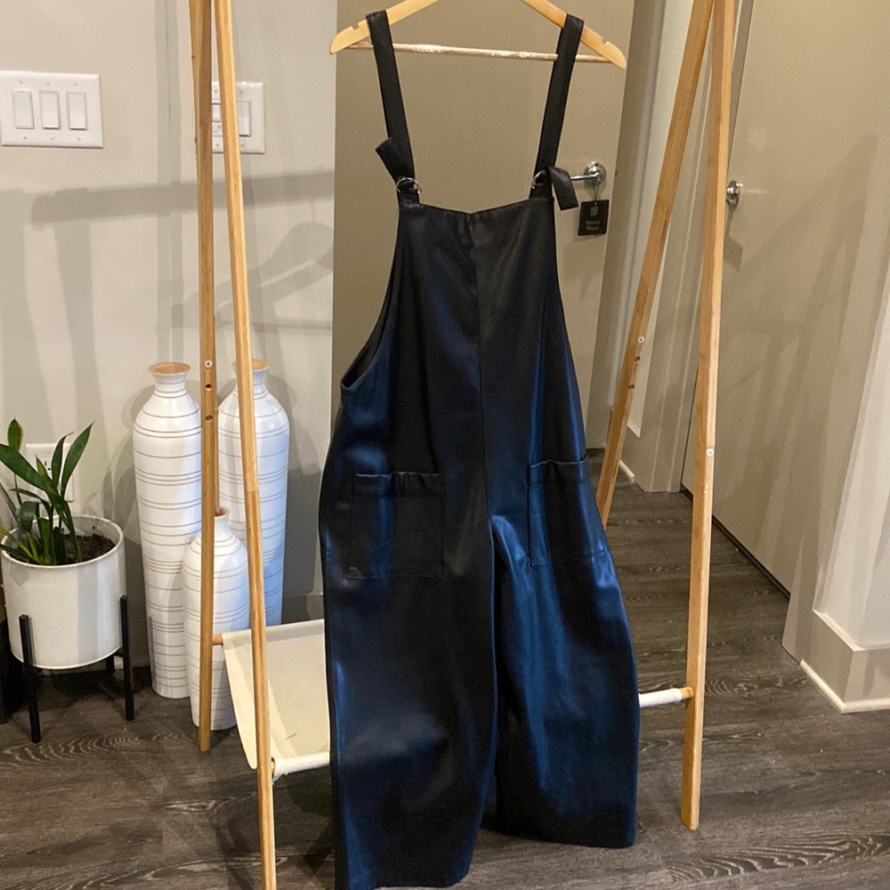 Zara Faux Leather Jumpsuit